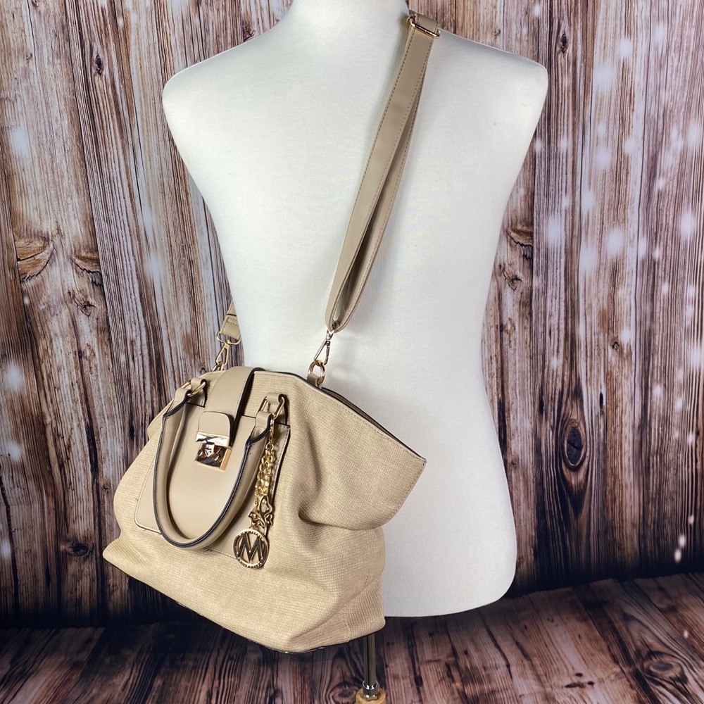 MKF Collection Beige Slouchy Satchel